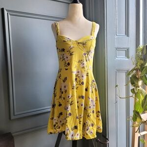 Forever 21 Yellow Floral Mini Dress